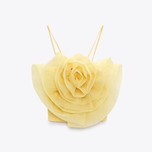 Zara Organza Flower Top- size M